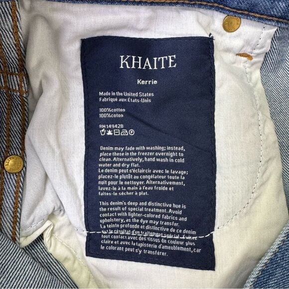 NEW KHAITE The Kerrie Raw Hem Jeans Size 32 - Picture 8 of 9